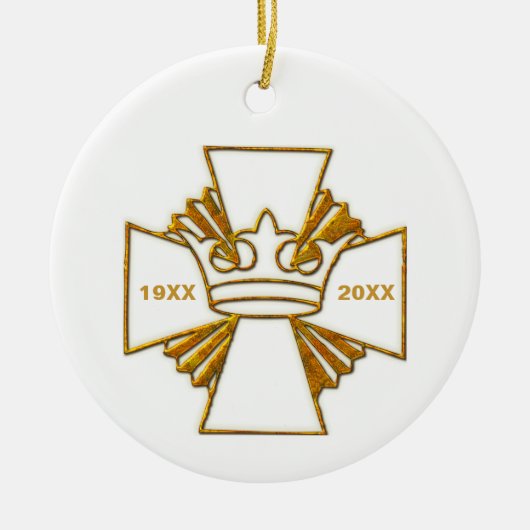 50. Jubiläumsjubiläum Priesterortung Keramik Ornament (Vorne)