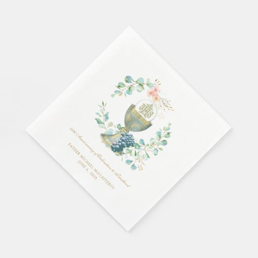 50. Jubilee Watercolor Chalice Napkins Serviette (Ecke)