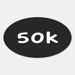 50 k ovaler aufkleber
