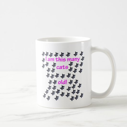 50 Katzen-Köpfe alt Kaffeetasse (Rechts)