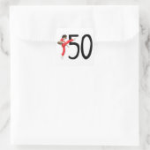 50 Kick Quadratischer Aufkleber (Tasche)