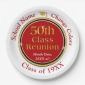 50. Klasse Wiedersehen Ideen, Teller, Farbwechsel Pappteller (Vorderseite)