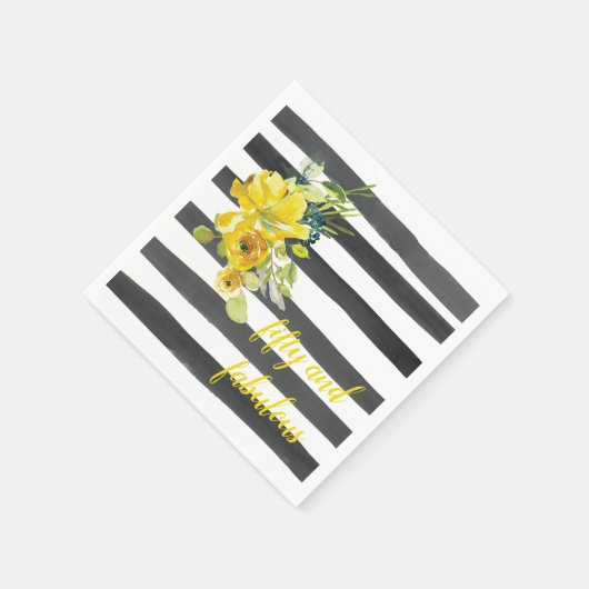 50-köpfige Blumengeburt Serviette (Ecke)