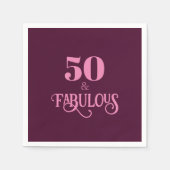 50-köpfige Burgundy-Geburtstagsparty Serviette (Vorderseite)