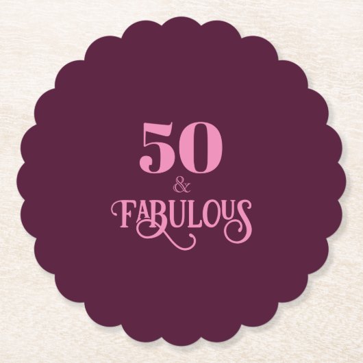 50-köpfige Burgundy-Geburtstagsparty Untersetzer (Vorderseite)