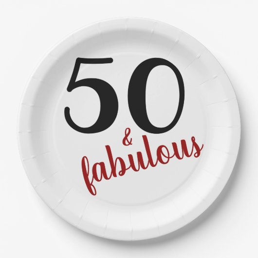 50-köpfige Geburtstagsparty Pappteller (Vorderseite)