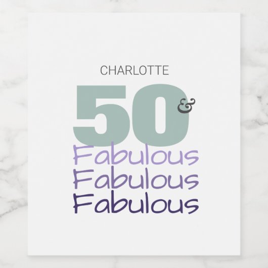 50-köpfige Geburtstagsparty Weinetikett (Einzelnes Label)