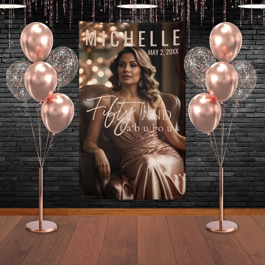 50-köpfige und glamouröse Geburtstagsparty Banner