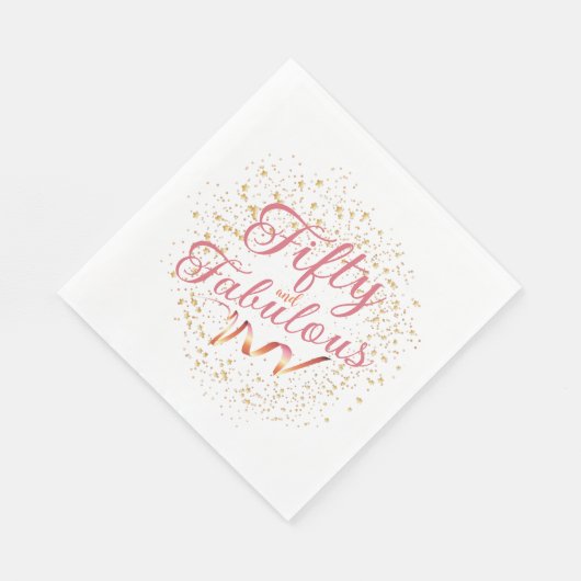 50-köpfiges Rosa, goldenes Funkeln Party Napkin Serviette (Ecke)