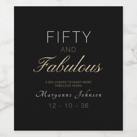 50-köpfiges schwarzes Gold Weinetikett (Einzelnes Label)