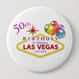 50. Las Vegas-Geburtstag enorm, 4 Zoll-runder Button