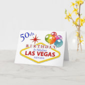 50. Las Vegas Geburtstagkarte Karte (Gelbe Blume)