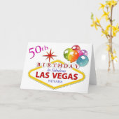 50. Las Vegas Geburtstagkarte Karte (Gelbe Blume)