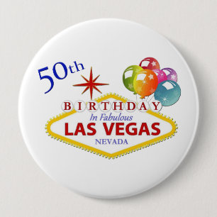 50. Las Vegas Geburtstagsriegel, 1,5 mm Rundtaste Button