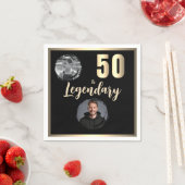 50 & Legendary 2 Fotos 50. Geburtstag Gold Serviette (Beispiel)