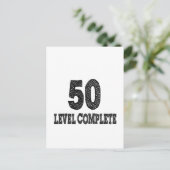 50 Level Vollpension Geburtstag Postkarte (Stehend Vorderseite)