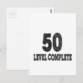 50 Level Vollpension Geburtstag Postkarte (Vorne/Hinten)