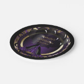 50. Lila Leopard-hoher Heels des Pappteller (Schrägansicht)