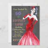 50 & Living Life Party Einladungen (Vorderseite)