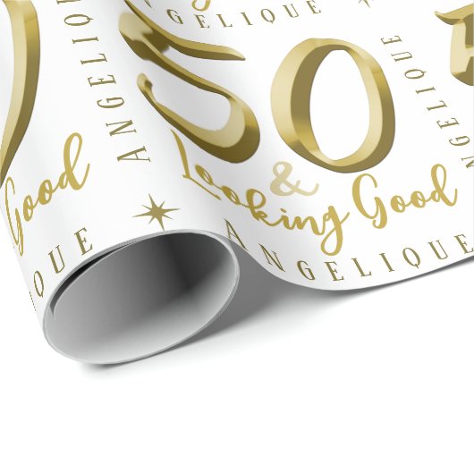 50 & Looking gute Gold Geburtstag Geschenkpapier (Rolleneckpunkt)