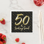 50 & Looking gute Gold Geburtstag Serviette (Beispiel)