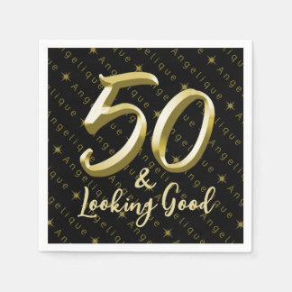 50 & Looking gute Gold Geburtstag Serviette