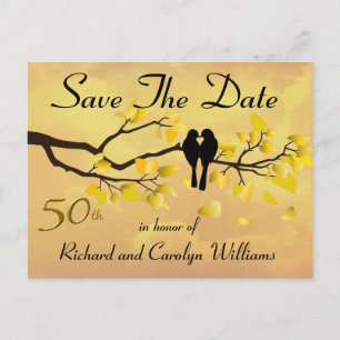50. Lovebirds Jahrestag Save the Date Ankündigungspostkarte