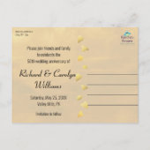 50. Lovebirds Jahrestag Save the Date Ankündigungspostkarte (Rückseite)