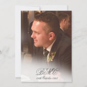 50. Male Birthday Simple Elegant Foto Einladung (Rückseite)