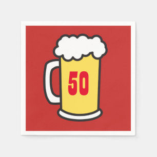 50. Meilenstein Geburtstagsparty Beer Napkins Serviette