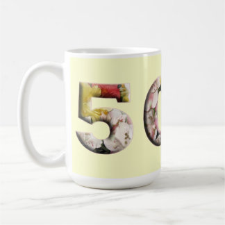 50. Meilensteine Blumendesign Anpassbare Tasse