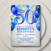 50. Mens Blue Birthday Einladung
