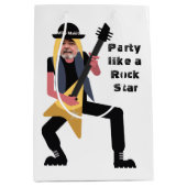 50. Mens 🎸 🤣 Rockstar Birthday Gitarre Funky Fun Mittlere Geschenktüte (Vorderseite)