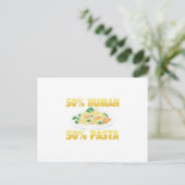 50 % menschliche 50 % Pasta | Geschenkidee Noodles Postkarte (Stehend Vorderseite)