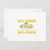 50 % menschliche 50 % Pasta | Geschenkidee Noodles Postkarte (Vorne/Hinten)