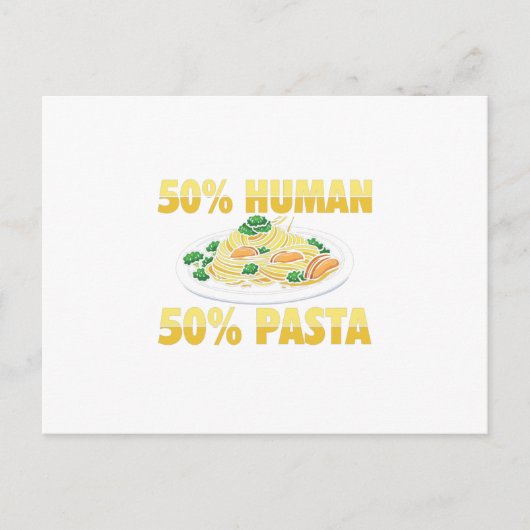 50 % menschliche 50 % Pasta | Geschenkidee Noodles Postkarte (Vorderseite)