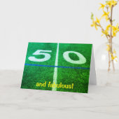 50 Meter Fußball-Feld 50. Geburtstag Karte (Gelbe Blume)