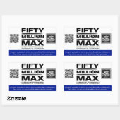 50 Millionen Max™ 4 rechteckige Aufkleber (1) (Blatt)