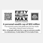 50 Millionen Max™ 4 rechteckige Aufkleber (3) (Vorderseite)