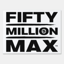 50 Millionen Max™-Black-Logo-Beschriftung 18"x24"
