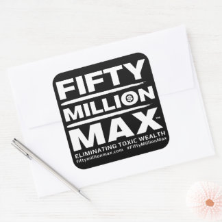 50 Millionen Max™-Text-Logos 3"-Aufkleber (6) Quadratischer Aufkleber