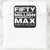 50 Millionen Max™-Text-Logos 3"-Aufkleber (6) Quadratischer Aufkleber (Tasche)