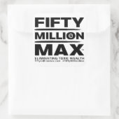 50 Millionen Max™-Text-Logos 3"-Aufkleber (6) Quadratischer Aufkleber (Tasche)