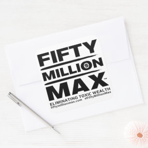 50 Millionen Max™-Text-Logos 3"-Aufkleber (6) Quadratischer Aufkleber