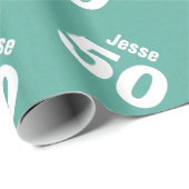 50. Modern Birthday Style Individuelle Name V28 Geschenkpapier (Rolleneckpunkt)