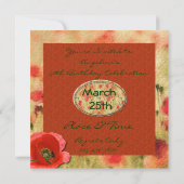 50. Mohnblume Blume Geburtstag Einladung (Rückseite)