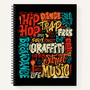 50. Music and Hip Hop Graffiti Cassette Vintag R Notizblock