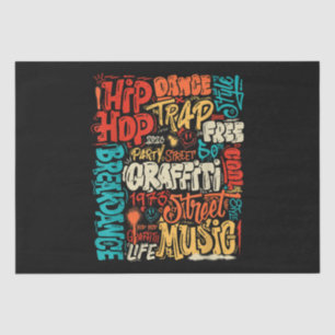 50. Music and Hip Hop Graffiti Cassette Vintag R Seidenpapier