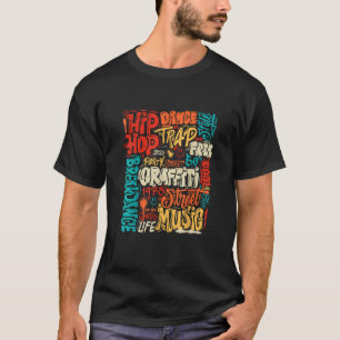 50. Music and Hip Hop Graffiti Cassette Vintag R T-Shirt