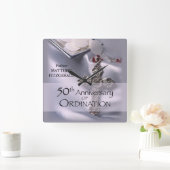 50. Name-Klassifikations-JahrestagChalice Quadratische Wanduhr (Zuhause)